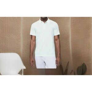 Lululemon Metal Vent Tech Polo White / White / Blue / Lime Stripes SZ XXS